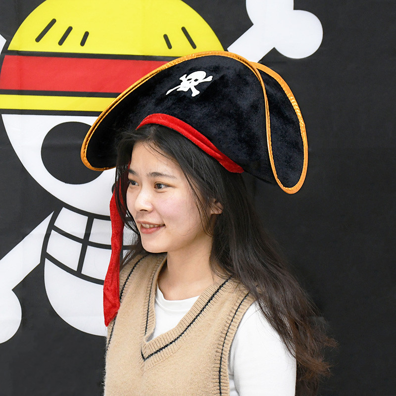 Halloween Skull Print Kalóz Kalap Felnőtt Gyerekek Cosplay Jelmez sapka Halloween Masquerade Party Favors Corsair Cap Kellékek