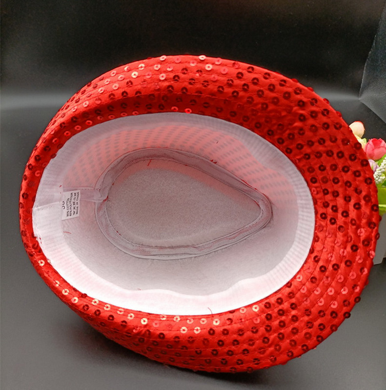 Gyerek Gyerek flitteres felső Magic Hat sapka Felnőtt Jazz Kalap Uniszex Színpadi Előadás Cap Street Dance Fejfedő Fejdísz