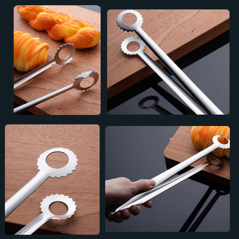 Jauns 1 gab. Nerūsējošā tērauda virtuves BBQ spailes Cute pārtikas knaibles servēšanai maizes sprādzes gatavošanas rīks Virtuves instrumentu piederumi