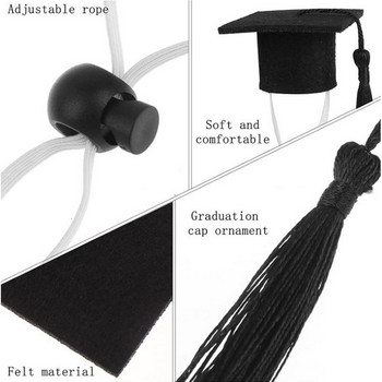 Καπέλο αποφοίτησης για μικρά κατοικίδια Μικρά καπέλα αποφοίτησης για σκύλους με μαύρη φούντα Mini καπέλο αποφοίτησης ζώων Μίνι καπέλο αποφοίτησης ζώων με