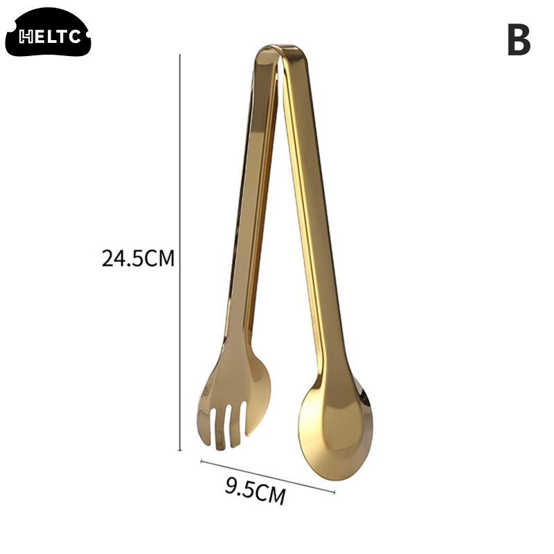 Ledo kubelio spaustukas Auksinis BBQ maisto žnyplės kepsnių spaustukas nerūdijantis tuščiaviduris pyragas, duona, kepsninė, kepimo segtukas Virtuvės reikmenys Virtuvės žnyplės