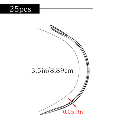 Nonvor 25Pcs Γ τύπου Καμπύλες βελόνες για Δερμάτινα Εργαλεία ραπτικής χειροτεχνίας Βελόνες ραπτικής οικιακής χρήσης Αξεσουάρ ραφής