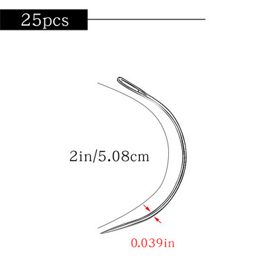 Nonvor 25Pcs Γ τύπου Καμπύλες βελόνες για Δερμάτινα Εργαλεία ραπτικής χειροτεχνίας Βελόνες ραπτικής οικιακής χρήσης Αξεσουάρ ραφής