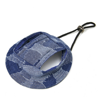 Καλοκαιρινή απόχρωση Καπέλο για κατοικίδια τζιν Καπέλα κουβά για κατοικίδια με τρύπες για τα αυτιά Καπέλο για σκύλους με στρογγυλό γείσο Εξωτερικό καπό ηλίου Καπέλο γάτας Αξεσουάρ για κατοικίδια
