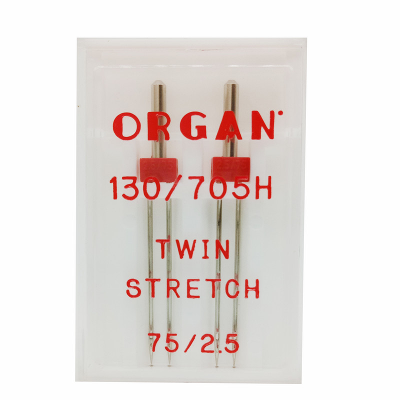 ORGAN Twin Stretch Needles 75/4 75/2,5 for Stretch Knitted Elastic Fabric Οικιακή Ραπτομηχανή Universal Twin Needle 90 100