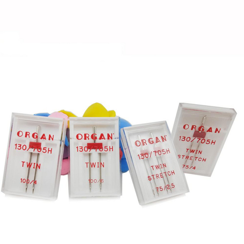 ORGAN Twin Stretch Needles 75/4 75/2,5 for Stretch Knitted Elastic Fabric Οικιακή Ραπτομηχανή Universal Twin Needle 90 100