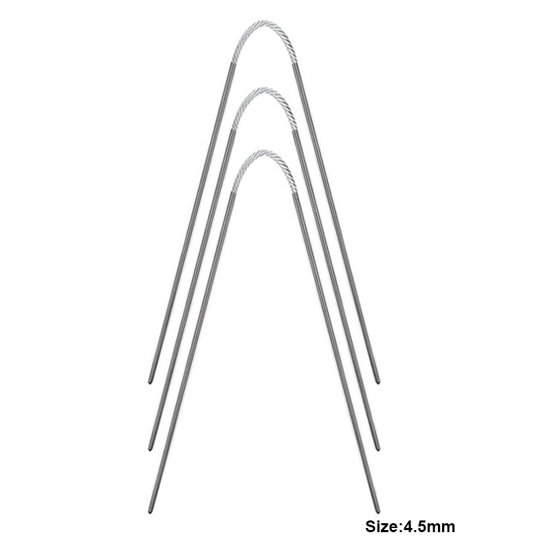 3db fonal kötőtű kábel kör alakú tűk dupla hegyes fém rugalmas horgokkal zoknihoz barkácsolás kézműves varróeszköz