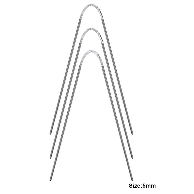 3db fonal kötőtű kábel kör alakú tűk dupla hegyes fém rugalmas horgokkal zoknihoz barkácsolás kézműves varróeszköz