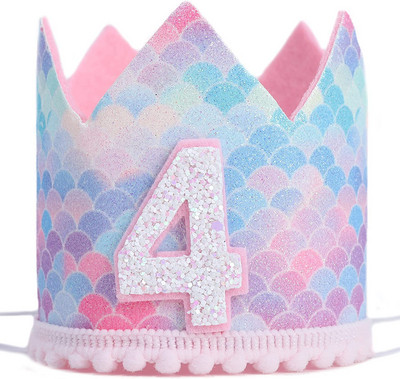 Rozā nāriņas svari kroņa nāriņas mazuļa 6. dzimšanas dienas ballīte Viena gada cepure Bērnu princese Daudz laimes 1. nāriņas meitenes 2. dzimšanas dienā