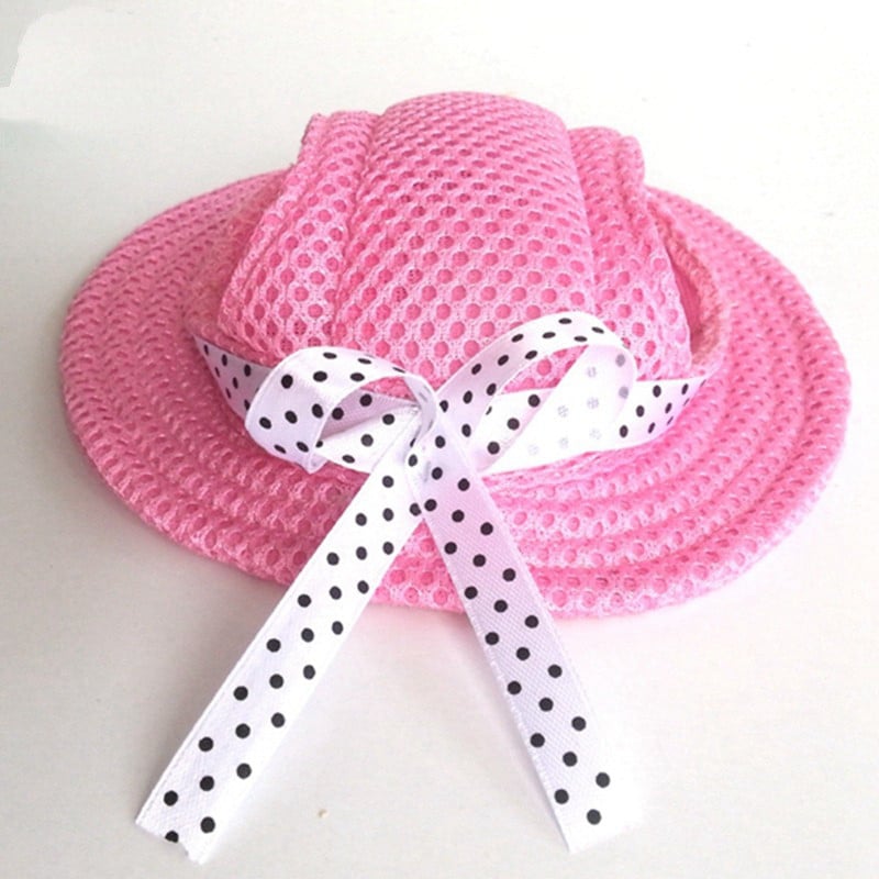 Mājdzīvnieki suņu cepure apaļām malām suņu cepure ar atverēm ausīm kucēnam kaķim sunim cilindriskā cepure Princeses cepure āra saules cepure Tīkla elpojoša viziera cepure