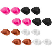 40gab Mini Cowboy Cowgirl Hat Miniature Party Cake Decoration Cepure