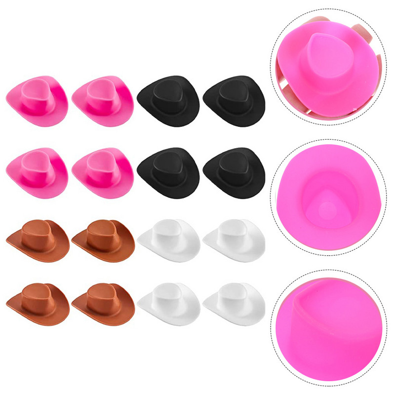 40gab Mini Cowboy Cowgirl Hat Miniature Party Cake Decoration Cepure