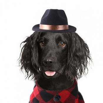Кучешка каубойска шапка с регулируемо въже Модна фотореквизит Домашни любимци Хелоуин Коледна улична шапка Аксесоари за кучета