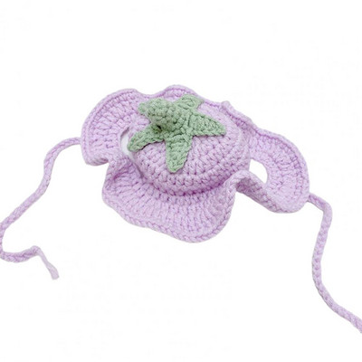 Jauka kucēnu cepure ar augstu elastību Jauka mājdzīvnieka regulējama siksniņa trikotāžas cepure Jauki aizsargājošu ādu mājdzīvnieku cepure ballītei