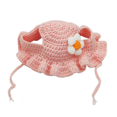 Jauka kucēnu cepure ar augstu elastību Jauka mājdzīvnieka regulējama siksniņa trikotāžas cepure Jauki aizsargājošu ādu mājdzīvnieku cepure ballītei