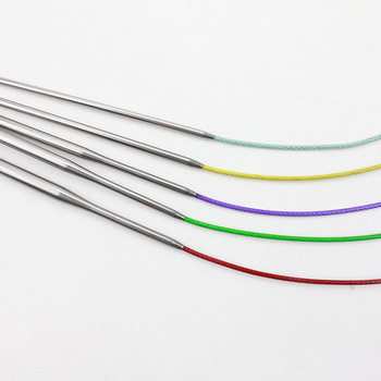 2,0-6,0 мм 60 см цветни кръгли игли за плетене от неръждаема стомана Игли за плетене на една кука за плетене Направи си сам тъкане Игла за плетене Инструмент за изработка