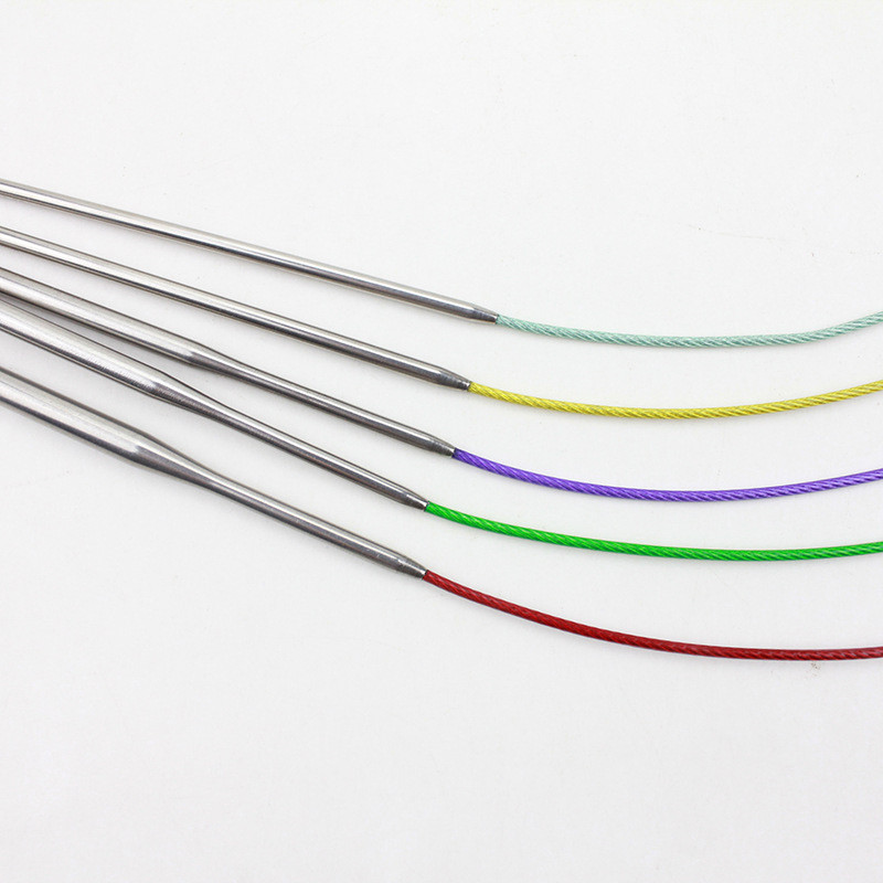 2,0-6,0 mm-es 60 cm-es színes, rozsdamentes acél kör alakú kötőtűk Horgolt tűk kötéshez barkácsolás szövőtű tű kézműves eszköz