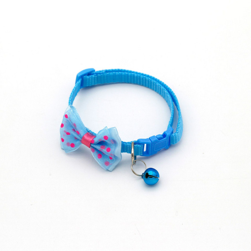 1Gb Jauka kaķa kakla siksna Maza kucēnu kaķa kaklasiksna Bow kaķēns Kaķu kaklasiksna Bowknot kaklarota ar zvaniņu suņiem Čivavas mājdzīvnieku piederumi
