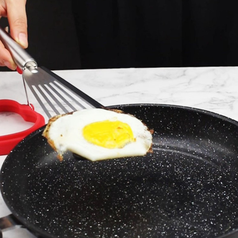 Virtuves zivju cepšanas lāpstiņa Neslīdošs nerūsējošais tērauds, cauri lāpsta plata picas virpotāji Gaļas olu skrāpis Mājas gatavošanas piederumi
