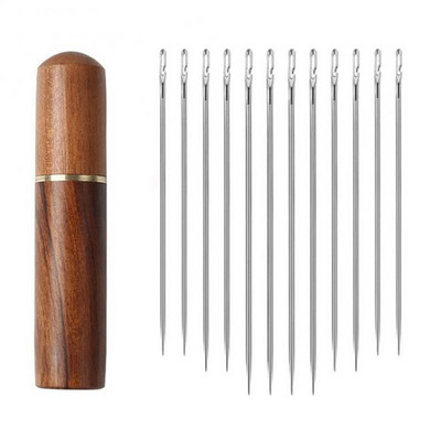 Tű vakok idősek számára Kézi varrás Háztartási tű ruhavarráshoz Rozsdamentes acél gyors, automatikus lyukasztótűkészlet