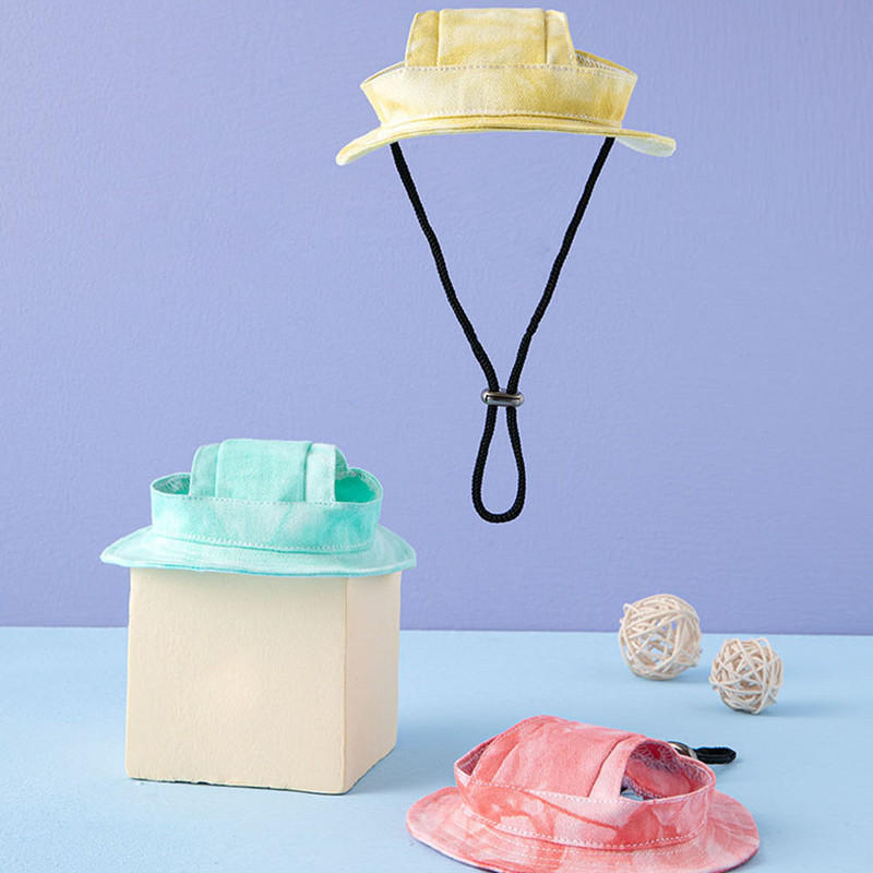 Āra kucēnu mājdzīvnieku cepures Suņu aksesuāri lieliem suņiem Jauki, kaklasaiti krāsoti kokvilnas mazi suņu cepures Kaķu apaļa cepure Mājdzīvnieku kopšanas Saģērbt Cepure