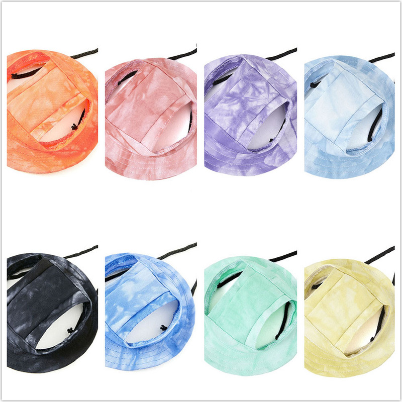 Āra kucēnu mājdzīvnieku cepures Suņu aksesuāri lieliem suņiem Jauki, kaklasaiti krāsoti kokvilnas mazi suņu cepures Kaķu apaļa cepure Mājdzīvnieku kopšanas Saģērbt Cepure