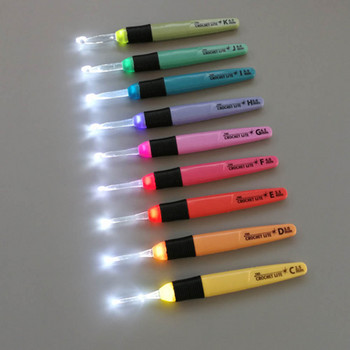 1 τεμ. LED ελαφρύ βελονάκι Βελόνες πλεξίματος Αξεσουάρ ύφανσης Εργαλεία Βελονάκια DIY Φωτεινό εργαλείο βελόνας πλεξίματος