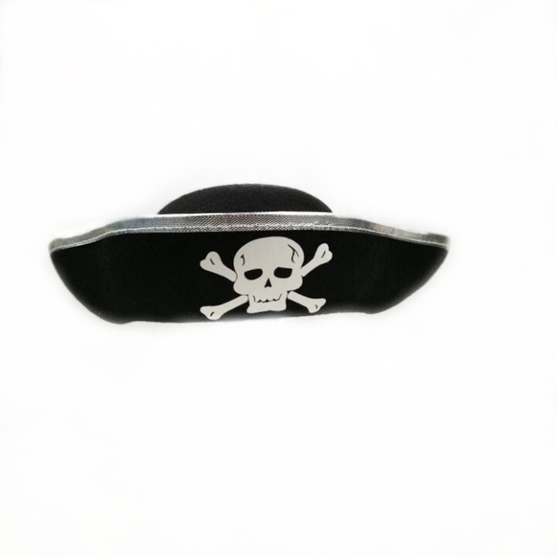Cosplay Party Pirate Captain Skull Hat Ball Supplies Gold Trim Pirate FunnyHat
