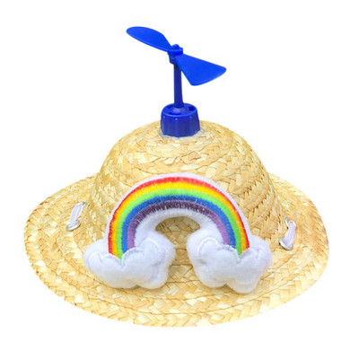 1gab Mājdzīvnieku suns Kaķis Forša salmu cepure Saules cepures kucēnu piederumi Havaju salu stila mājdzīvnieku aksesuāri Suņi Kaķi Cepures Fotorekvizīti