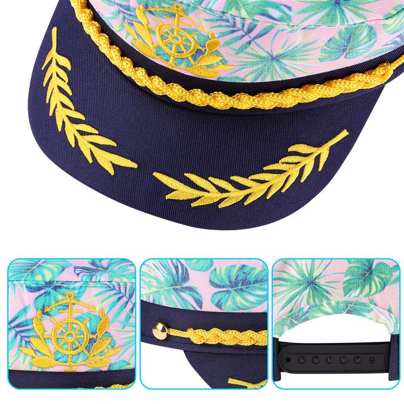 Pieaugušo jahtu cepures laivas kapteinis jūrnieks kapteiņa cepure Jūras jahtas cepure izšūta jūras ballīšu cepure Jūras tēmas vāciņi