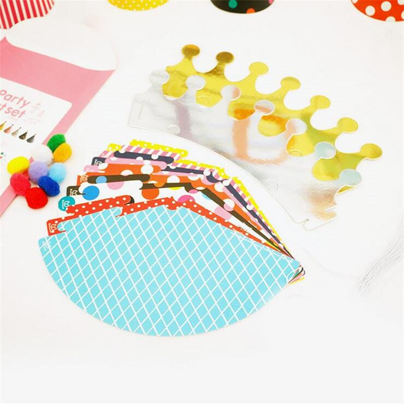 11db/szett Party Ünnep Koreai Aranyos bulisapkák Születésnapi Kalap Ünnepi buli Fényképelemek Születésnapi parti díszek