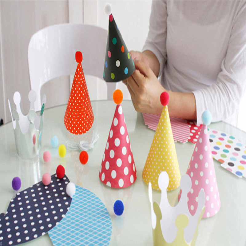 11db/szett Party Ünnep Koreai Aranyos bulisapkák Születésnapi Kalap Ünnepi buli Fényképelemek Születésnapi parti díszek