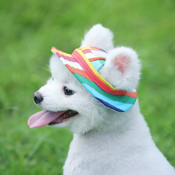 Καπέλο σκύλου με κάλυμμα για κατοικίδια με τρύπες αυτιών Στρογγυλό γείσο Πριγκίπισσα καπέλο γείσο καπέλο κατοικίδιο ζώο Πορώδες καπάκι για αντηλιακή προστασία για πεζοπορία σε εξωτερικούς χώρους