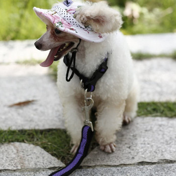 Καπέλο σκύλου με κάλυμμα για κατοικίδια με τρύπες αυτιών Στρογγυλό γείσο Πριγκίπισσα καπέλο γείσο καπέλο κατοικίδιο ζώο Πορώδες καπάκι για αντηλιακή προστασία για πεζοπορία σε εξωτερικούς χώρους