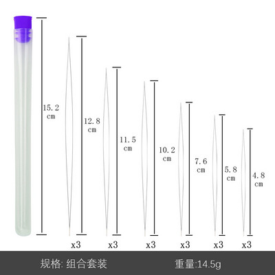 1 komplekts pērļošanas adatas ar plastmasas uzglabāšanas pudeles atveramām izliektām pērlīšu adatu tapām, kas paredzētas DIY rotaslietu kaklarotas ar rokām darināšanas instrumentiem
