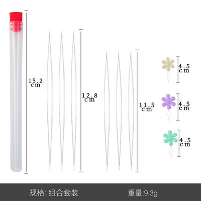 1 komplekts pērļošanas adatas ar plastmasas uzglabāšanas pudeles atveramām izliektām pērlīšu adatu tapām, kas paredzētas DIY rotaslietu kaklarotas ar rokām darināšanas instrumentiem