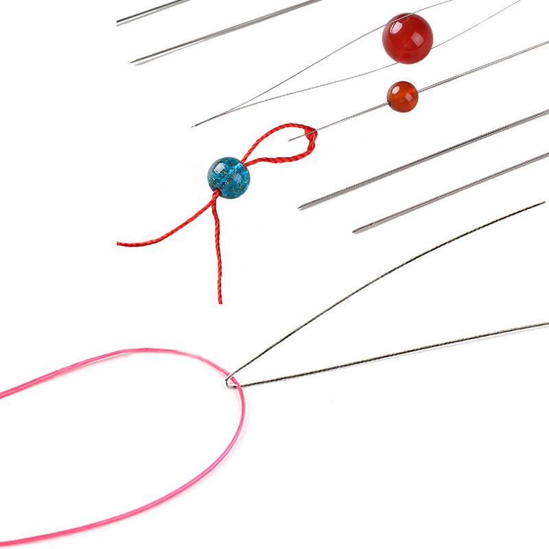 1 komplekts pērļošanas adatas ar plastmasas uzglabāšanas pudeles atveramām izliektām pērlīšu adatu tapām, kas paredzētas DIY rotaslietu kaklarotas ar rokām darināšanas instrumentiem