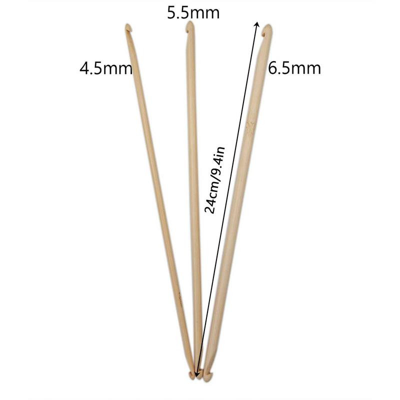 Kétvégű bambusz horgolt tunéziai horgolótűk kötőtű készlet, ergonómikus szövésű kézműves horgolt horog a házi barkácsolás szerelmeseinek