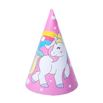 12 τμχ/παρτίδα Χάρτινα καπέλα Rainbow Unicorn Party unicorn Καπέλα για παιδιά Happy Birthday Party Supplies παιδικές μπομπονιέρες