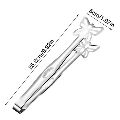 Nerūsējošā tērauda virtuves knaibles Tauriņa formas bārbekjū pārtikas knaibles Daudzfunkcionālas tauriņu konditorejas izstrādājumi knaibles ledus kubiņiem Sākums