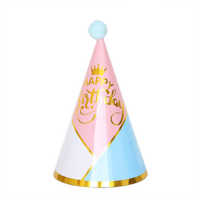 1 vnt. Linksmo gimtadienio vakarėlio kepuraitės taškinės „pasidaryk pats“ vakarėlio kūgio kepuraitės Kepuraitės berniukui mergaitėms vaikams Kūdikių vakarėliams gimtadienio šventės dekoravimo dovanos