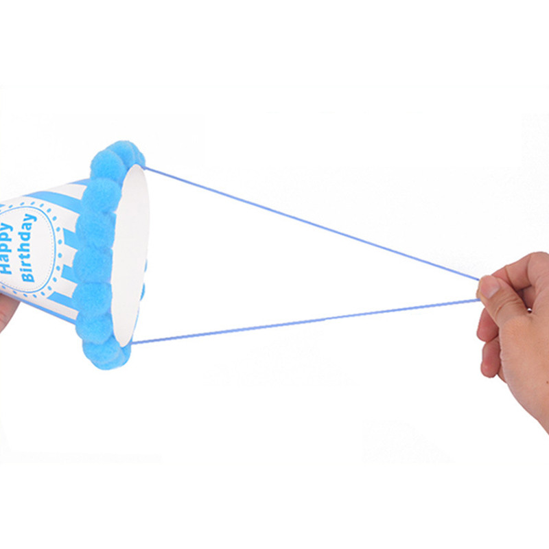 Dzimšanas dienas cepures Baby Kid Varavīksnes dzimšanas dienas ballītes cepure Bērnu kroņa dekorēšana Pompons Papīra vāciņš Karikatūras rakstu festivāla dzimšanas dienas cepure