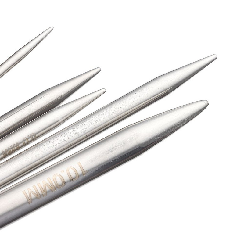 40/100 cm-es kör alakú kötőtűk fémtűk rozsdamentes acél horgolótűk barkácsolás kézműves szövés kézimunka kellékek varrótűk