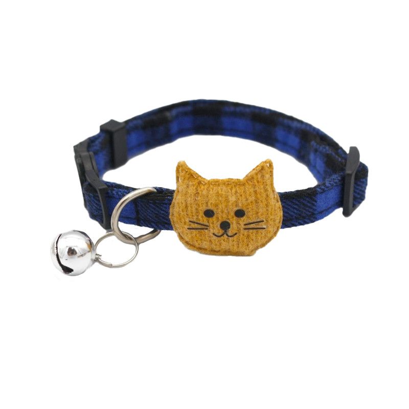 Jauna modes kokvilnas kaķa rūtainā kakla siksna mājdzīvnieka zvana kakla siksna priekšgala mezgls kaķa sprādze Kaķa kakla siksna kaķa apkakle ar zvana kaķa piederumiem