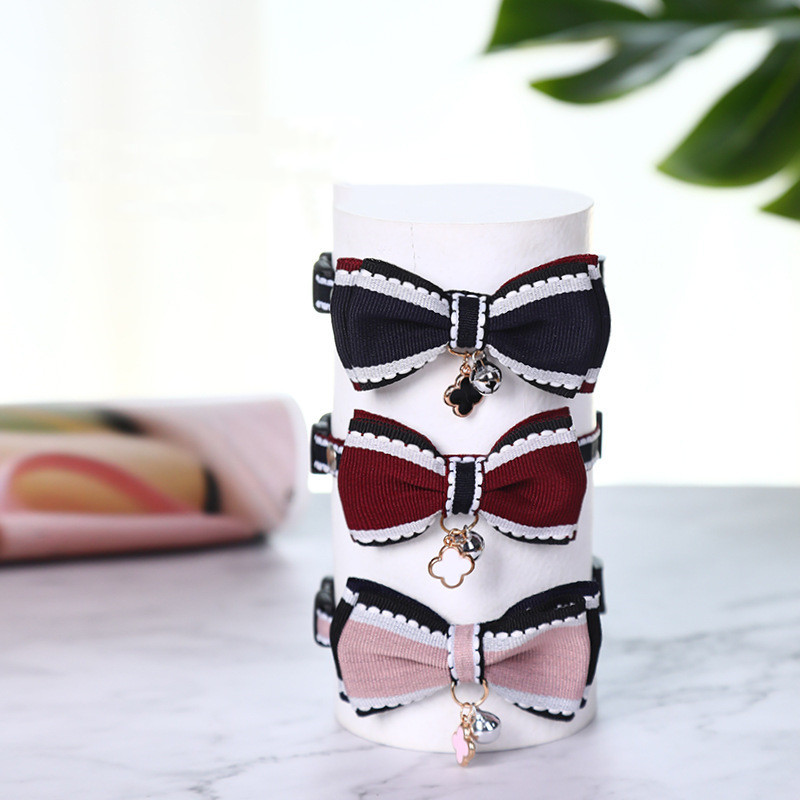 Jauna PET Dogs Cats Kokvilnas kaklasiksna Bowtie suņu kaklasiksna ar priekšgala regulējamām kakla siksnām maziem un vidējiem suņiem Kaķu buldogu čivavas kaklasiksna