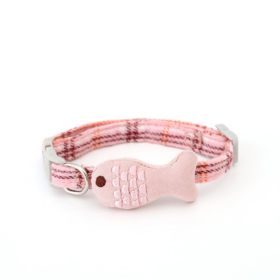 Puha Fish Design nyakörv Gatto Collier Anti Puces Chat Szilárd és biztonságos nyakörvek Állítható Chihuahua Bulldog bársony nyakpánt