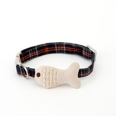 Puha Fish Design nyakörv Gatto Collier Anti Puces Chat Szilárd és biztonságos nyakörvek Állítható Chihuahua Bulldog bársony nyakpánt