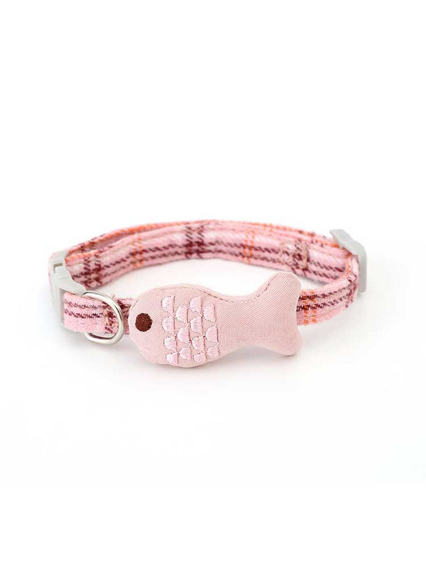 Puha Fish Design nyakörv Gatto Collier Anti Puces Chat Szilárd és biztonságos nyakörvek Állítható Chihuahua Bulldog bársony nyakpánt