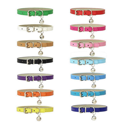 Guler de pisică din PU cu clopoțel Pisicuță Accesorii pentru guler de câine pentru animale de companie Harnaș pentru pisici pentru cațelu Accesorii pentru cățeluș Articole Guler pentru pisici