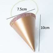 6 gab. Mirdzošas papīra cepures ballīšu dekorēšana bērnu dienai, bērnu dzimšanas dienai, bērnu dušas piederumi videi draudzīgi